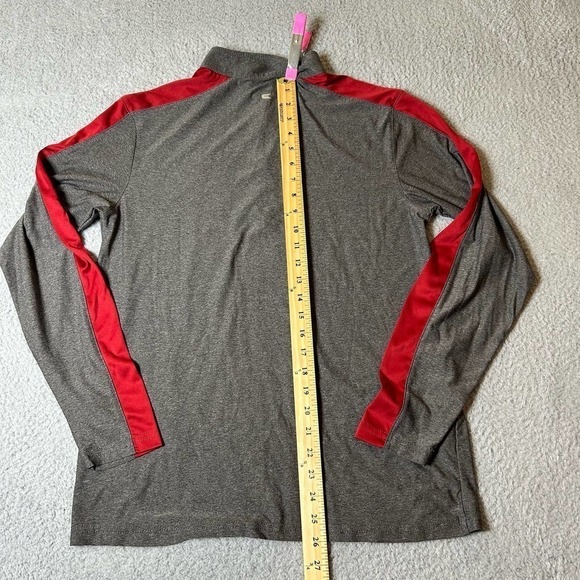 Oklahoma Sooners Top Mens Small Gray 1/4 Zip Long Sleeve High Neck NCAA - Picture 3 of 8